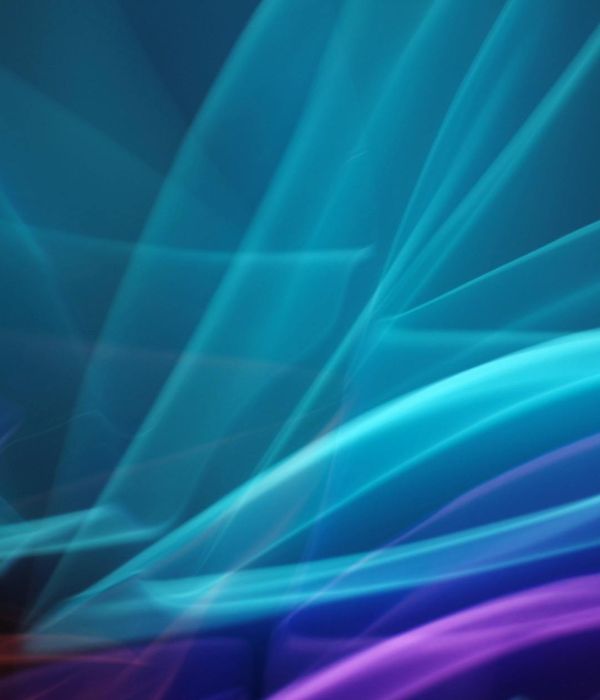 Abstract blue neon waves representing rhythmic flow and energy