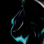 Small abstract pulse icon neon cyan